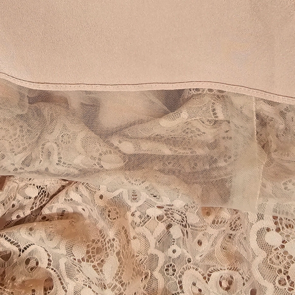 Dress The Population Blush Pink Lace Eyelets Tiered Short Sleeves Midi Dress - Picture 8 of 10